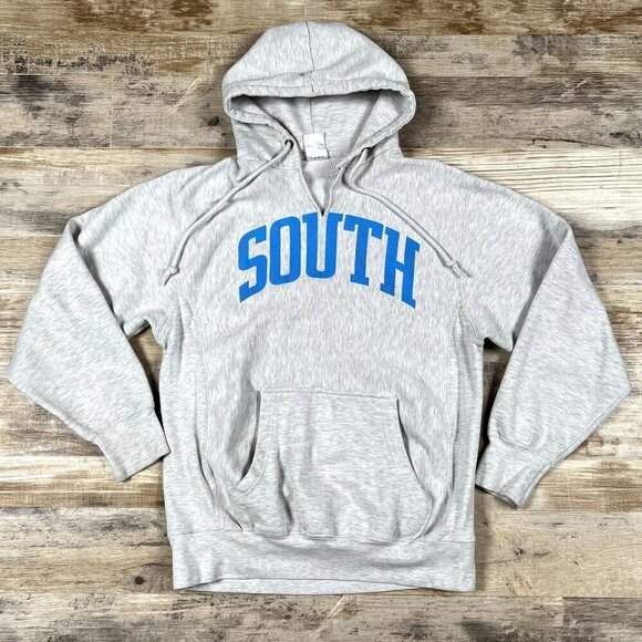 South Grey Hoodie with V-Neck Cut Size Medium - Picture 1 of 4